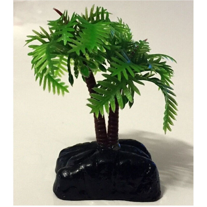 foto del prodotto trade shop traesio - pianta 6,2 cm piantina decorazione artificiale per acquario piccola palma verde -