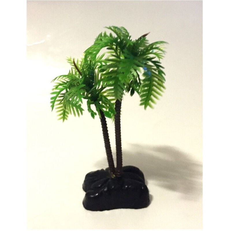 foto del prodotto trade shop traesio - pianta 9,6 cm piantina decorazione artificiale per acquario piccola palma verde -