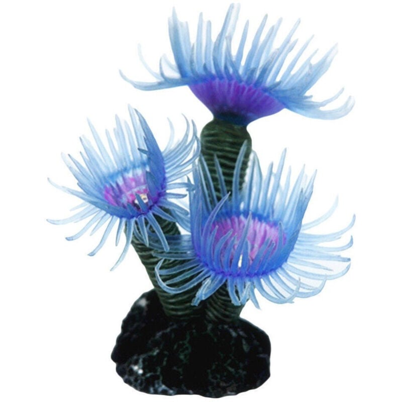 foto del prodotto trade shop traesio - pianta corallo artificiale finto per decorazione acquario blu viola vasca pesci -