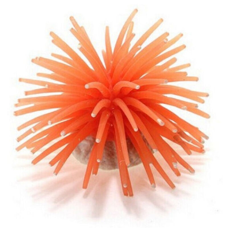 foto del prodotto trade shop traesio pianta finta corallo silicone arancione artificiale per decorazioni acquario 