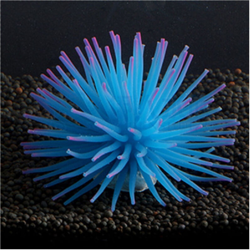 foto del prodotto trade shop traesio - pianta finta corallo silicone color blu artificiale per decorazioni acquario -