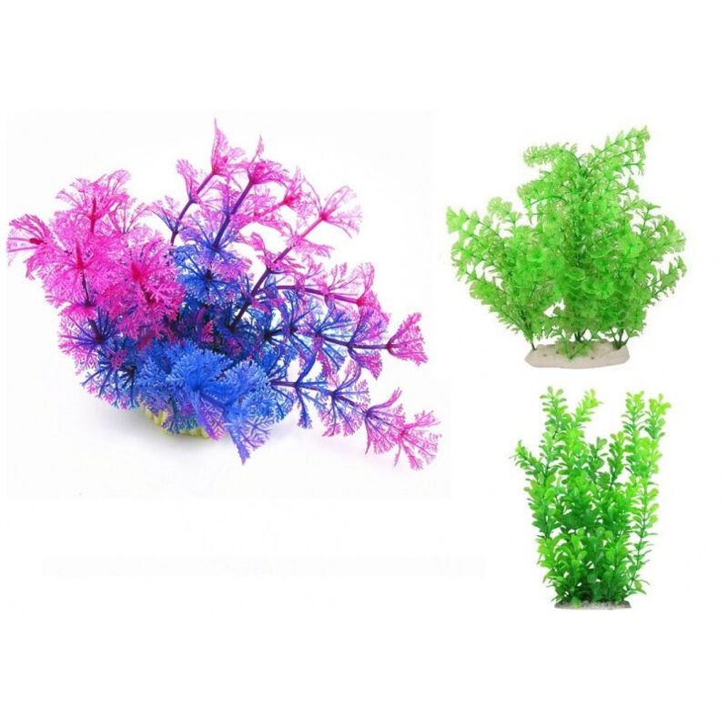 foto del prodotto trade shop traesio - piante colorati alte 40 cm artificiali ornamento acquario decorazioni arredo -