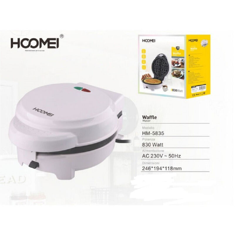 foto del prodotto trade shop traesio piastra elettrica macchina per cialda waffle 830 watt antiaderente waffel wafer 