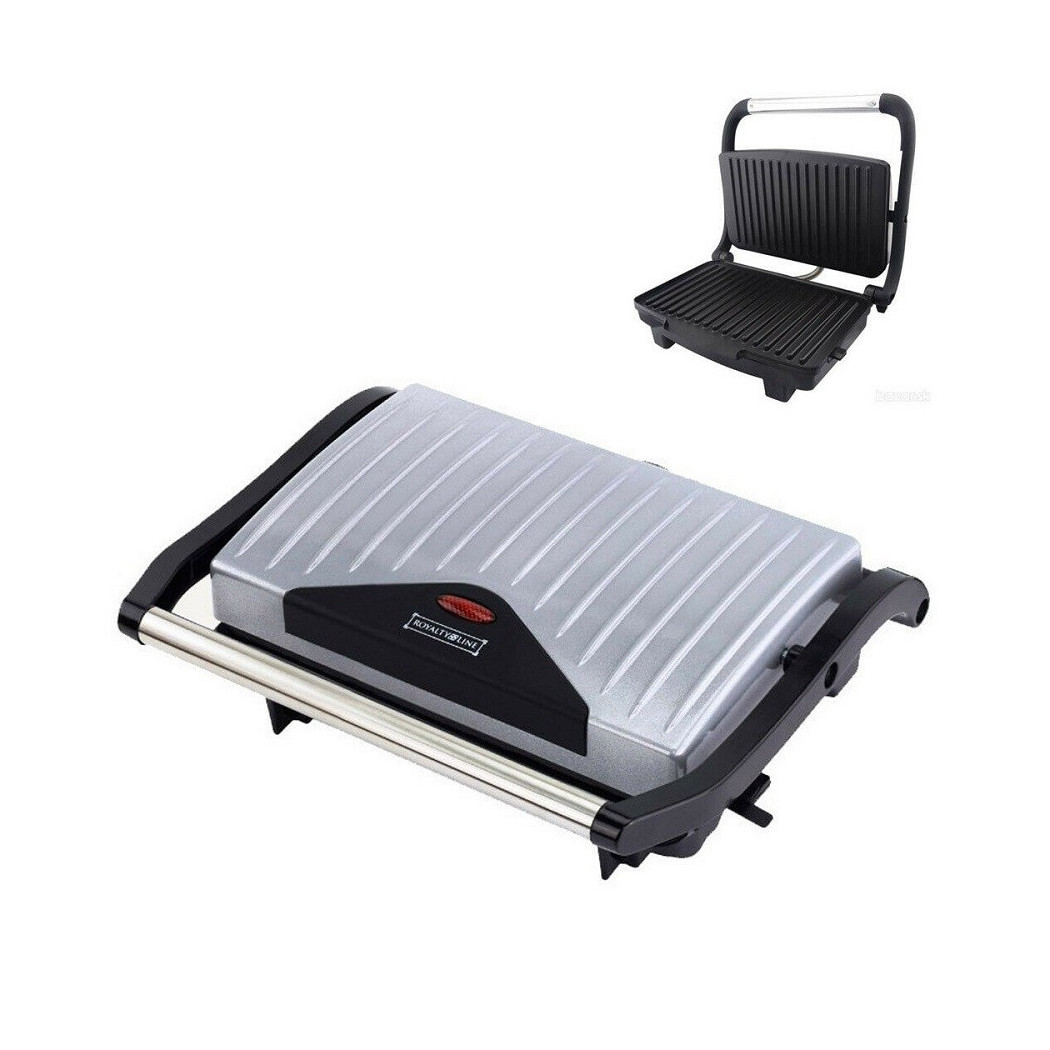 foto del prodotto trade shop traesio piastra griglia elettrica bistecchiera toast panini 2 in 1 di royalty line 750w 