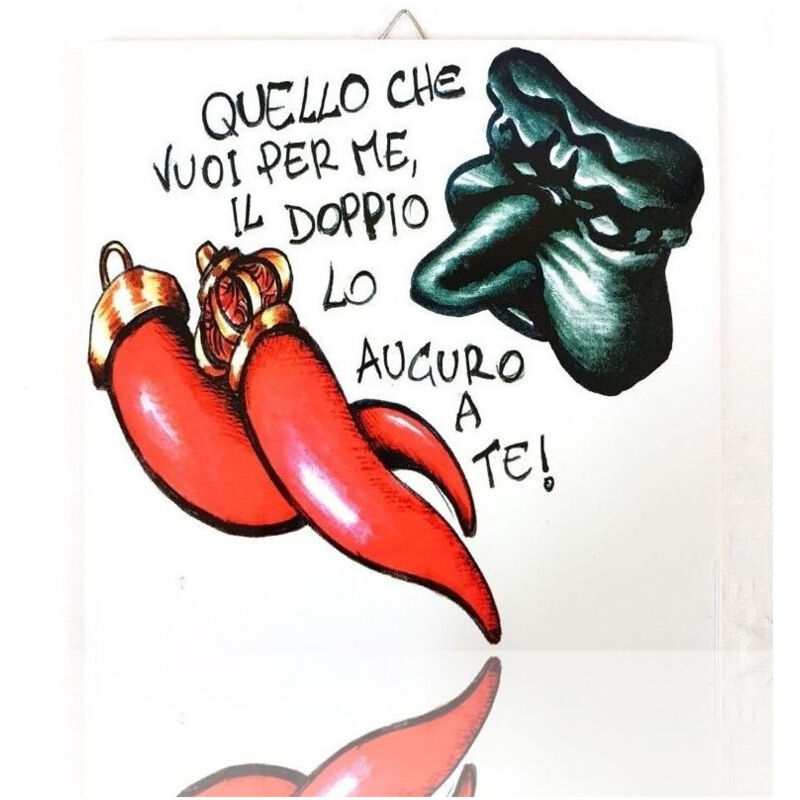 foto del prodotto trade shop traesio piastrella decorativa portafortuna quello che vuoi per me il doppio lo auguro a 