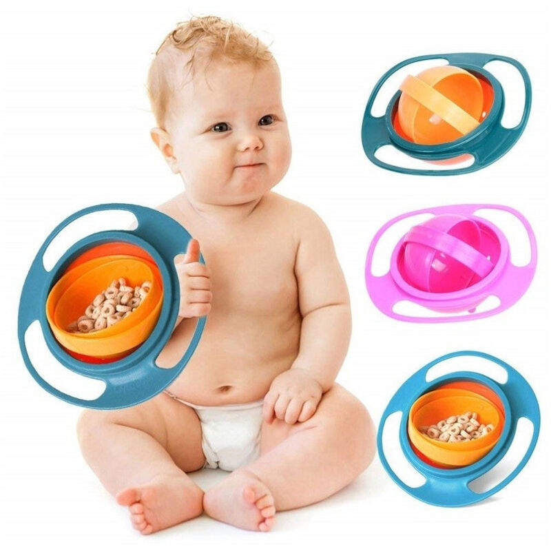 foto del prodotto trade shop traesio piatto 360 giroscopio ciotola plastica pranzo cena neonato a prova di bambino 