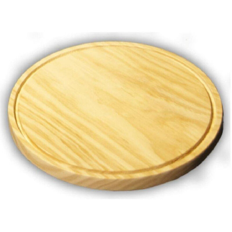 foto del prodotto trade shop traesio - piatto rotondo per pizza diametro 28 cm tagliere in legno accessori da cucina -
