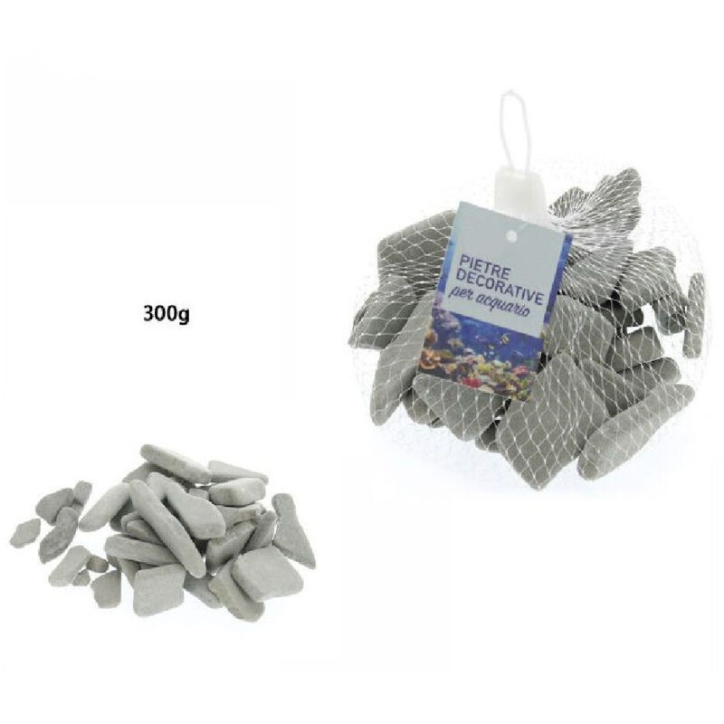 foto del prodotto trade shop traesio pietre decorative piatte acquari grigie 300 gr decorazione piante giardino 70267 