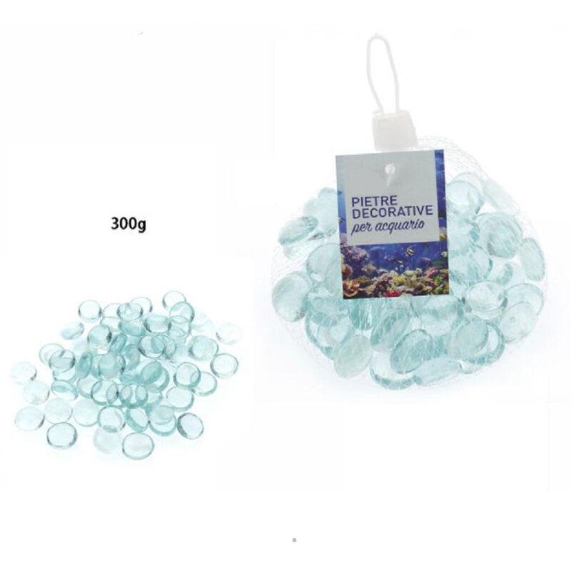 foto del prodotto trade shop traesio pietre decorative piatte tonde acquari azzurre decorazione piante giardino 70276 