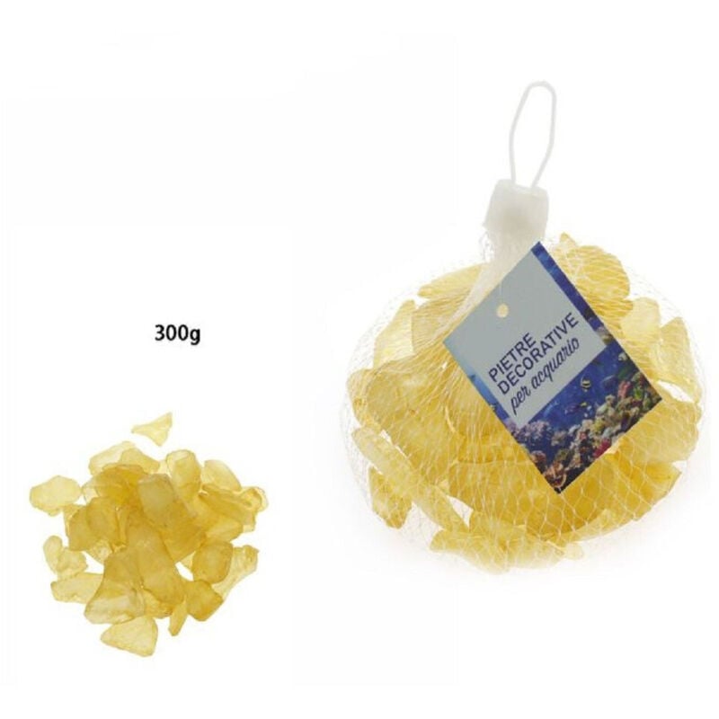 foto del prodotto trade shop traesio pietre sassi sassolini decorativi gialli per acquario da 300gr decorazione 70270 