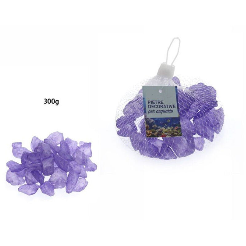 foto del prodotto trade shop traesio pietre sassi sassolini decorativi viola per acquario 300 gr. decorazione 70268 