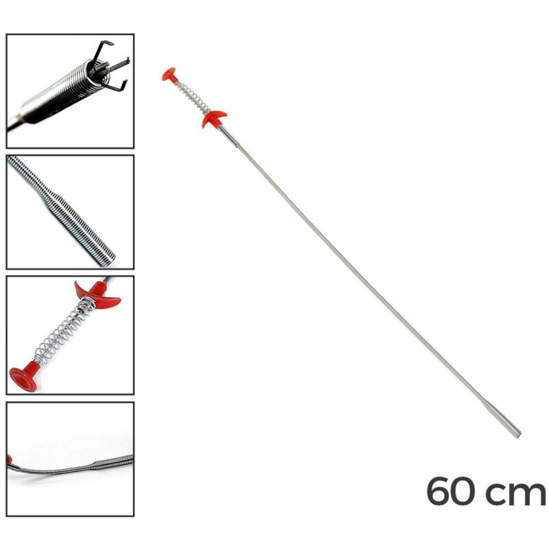 foto del prodotto trade shop traesio pinza a 4 denti prendi tutto a molla in acciaio flessibile 60cm prenditutto 