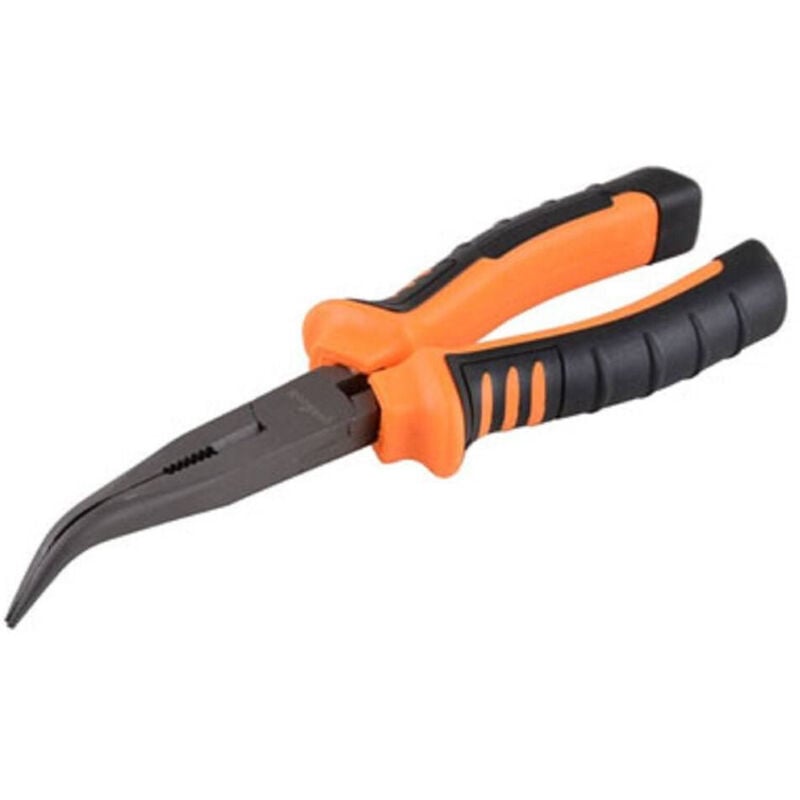 foto del prodotto trade shop traesio - pinza a becco lungo curvo 7' pinze becchi lunghi curvi zigrinati 19 cm -