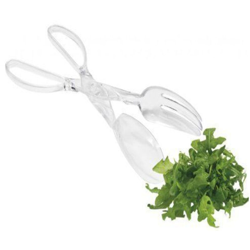 foto del prodotto trade shop traesio pinza a forbice in plastica trasparente per insalata cucina alimenti 