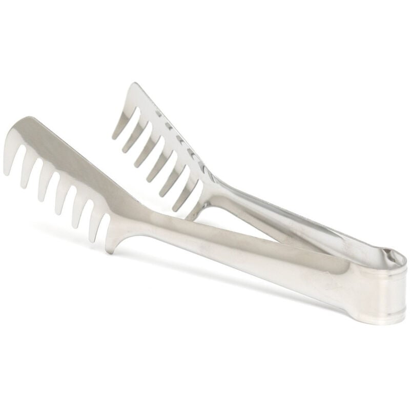 foto del prodotto trade shop traesio pinza a molla per spaghetti carne insalata in acciaio utensile cucina multiuso 