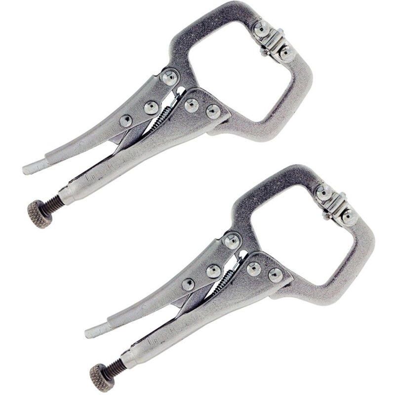 foto del prodotto trade shop traesio pinza autobloccante a scatto morsetto ganascia a c regolabile a vite 240mm 11 