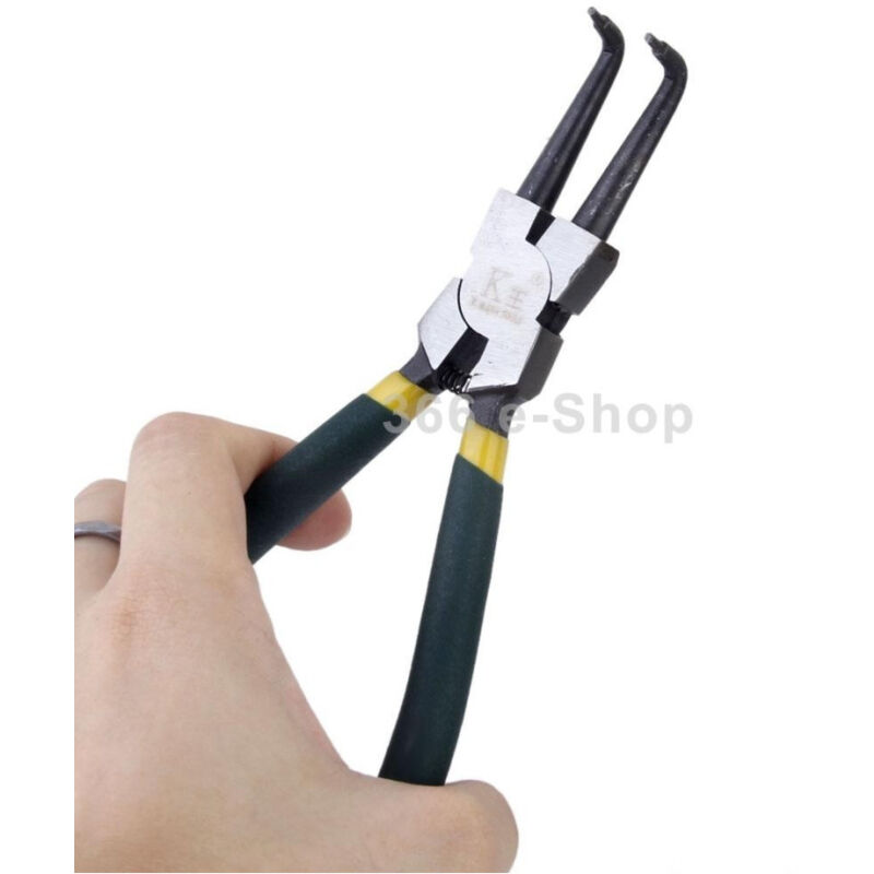 foto del prodotto trade shop traesio pinza fermi apri anelli elastici di sicurezza con becchi piegati a 90 