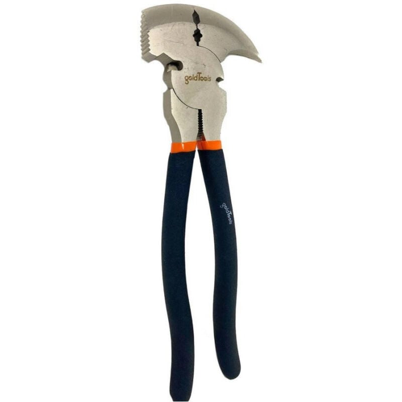 foto del prodotto trade shop traesio pinza multiuso pinzetta 250mm in acciaio con manico antiscivolo in gomma martello 