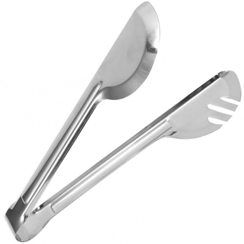 foto del prodotto trade shop traesio - pinza per arrosto in acciaio 24cm clip maniglia utensili da cucina pasta insalata -
