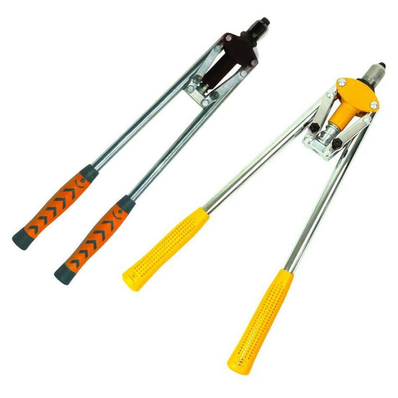 foto del prodotto trade shop traesio pinza rivettatrice doppio manico con aste lunghe 17 rivetti da 3.2 4.0 4.8 