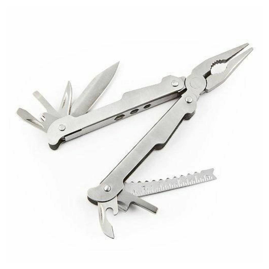 foto del prodotto trade shop traesio pinza tascabile multifunzione con 15 funzioni in acciaio con astuccio utensile 