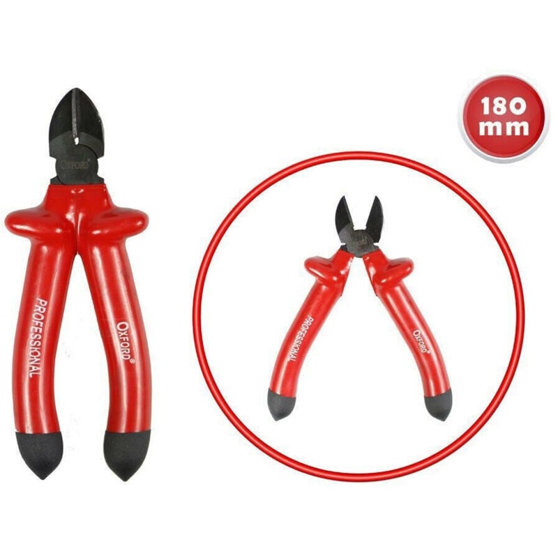 foto del prodotto trade shop traesio pinza tronchese 180 mm tronchesina con impugnatura isolante per elettricista 