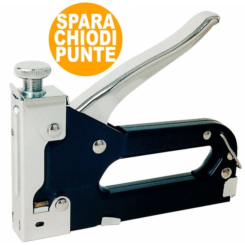 foto del prodotto trade shop - traesio - pinzatrice graffatrice tridirezionale manuale spara chiodi con 500 punte prof -