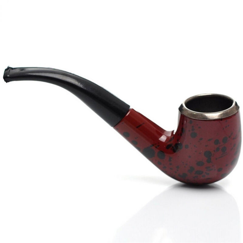 foto del prodotto trade shop traesio pipa da tabacco in legno e pcv vintage stile retr pipettta fumo da collezione 