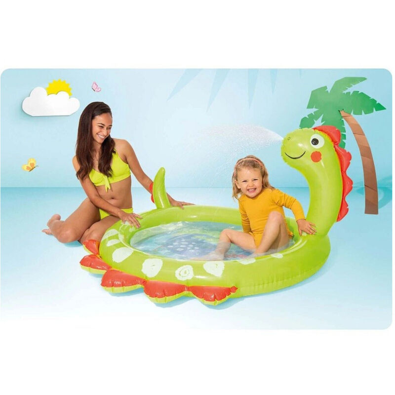 foto del prodotto trade shop traesio - piscina baby gonfiabile per bambini dinosauro 119 x 109 x 66cm 68lt estate 58437 -