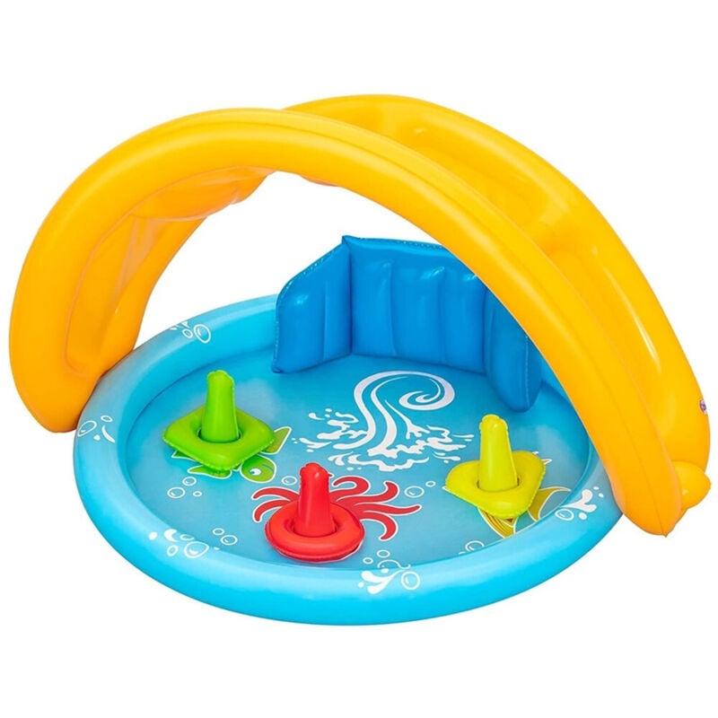 foto del prodotto trade shop traesio piscina gioco gonfiabile lil seashapes con schienale tetto bimbi 6 mesi giardino 52568 