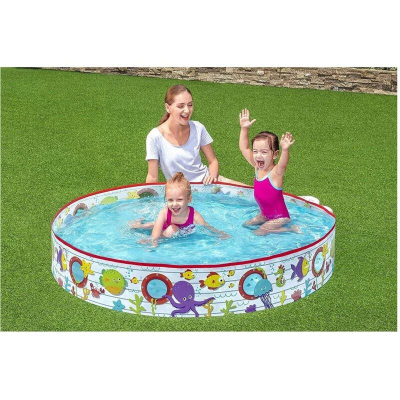 foto del prodotto trade shop traesio piscina piscinetta rigida per bambini fantasia marina 2 anni 152 x 25 cm 55029 