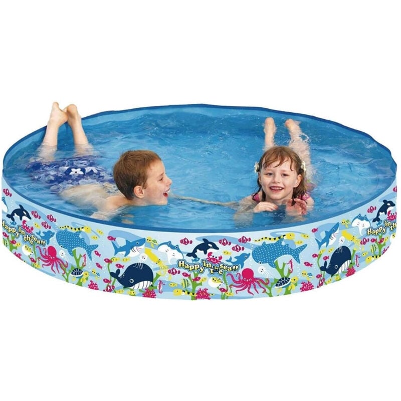foto del prodotto trade shop traesio piscina rotonda 150x25 cm motivo fondo del mare per bambini giardino estate 016093 