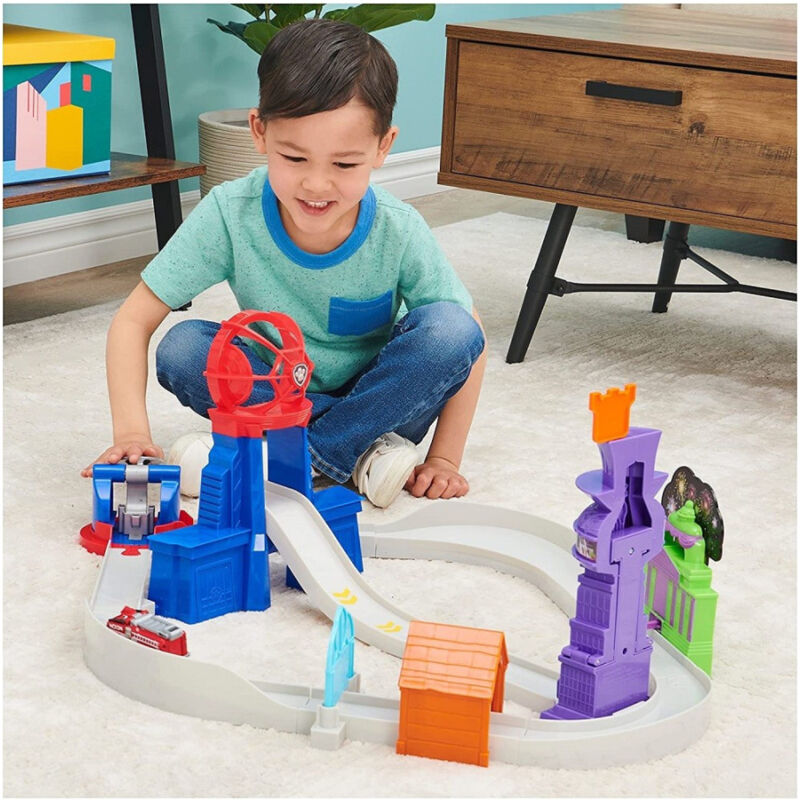 foto del prodotto trade shop traesio pista macchinine total city rescue con veicolo di marshall paw patrol giocattoli 