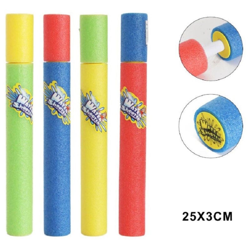 foto del prodotto trade shop traesio pistola ad acqua 25x3cm tubo sparatutto in schiuma gioco estivo spiaggia 605471 