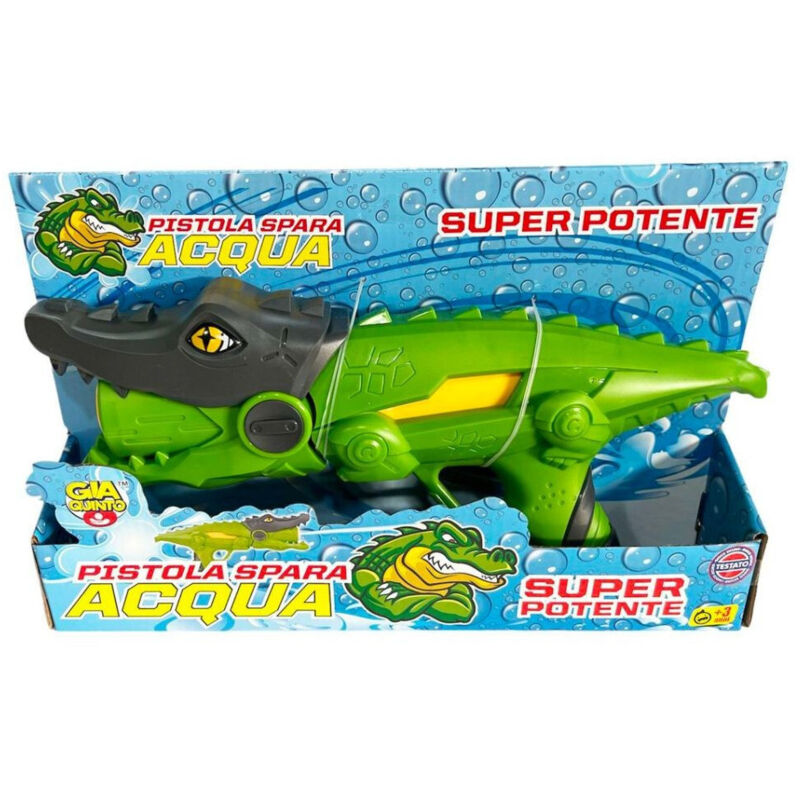 foto del prodotto trade shop traesio pistola ad acqua super potente a forma di coccodrillo gioco mare spiaggia bimbi 