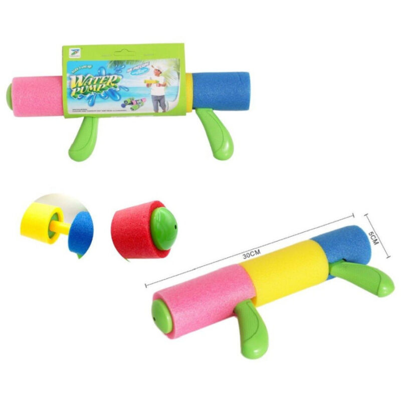 foto del prodotto trade shop traesio pistola ad acqua tubo in gommapiuma colorata manico 30x5cm giochi bambini 605475 