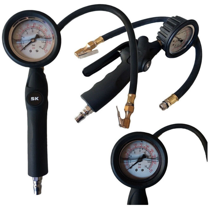 foto del prodotto trade shop traesio pistola aria con manometro professionale 0 16 bar 0 230 psi liquido anti shock 