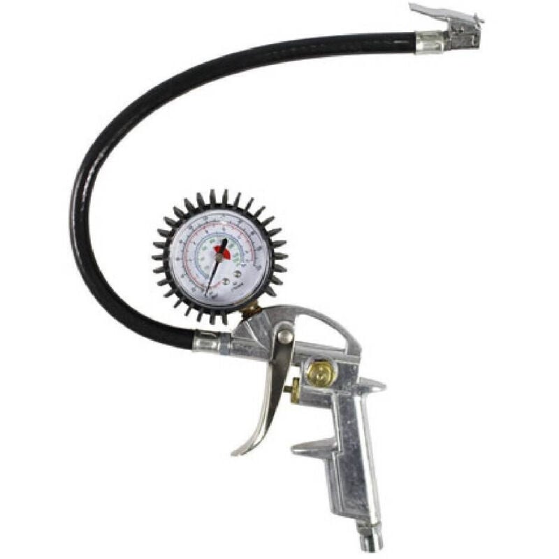 foto del prodotto trade shop traesio pistola di gonfiaggio con manometro per compressori per auto moto bici 