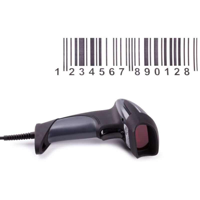 foto del prodotto trade shop traesio pistola laser usb bar code lettore di codice a barre barcode reader scanner 