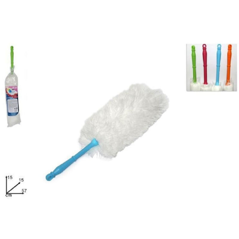 foto del prodotto trade shop traesio piumino spolverino microfibra cattura polvere pulizia con manico colorato 