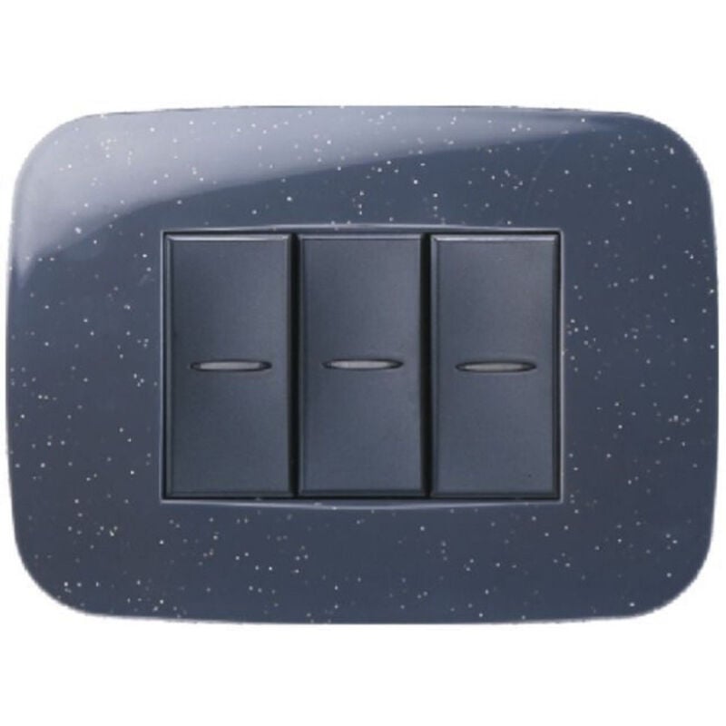 foto del prodotto trade shop traesio placca futura 3 4 6 moduli nero flash compatibile con bticino axolute 3 fori 