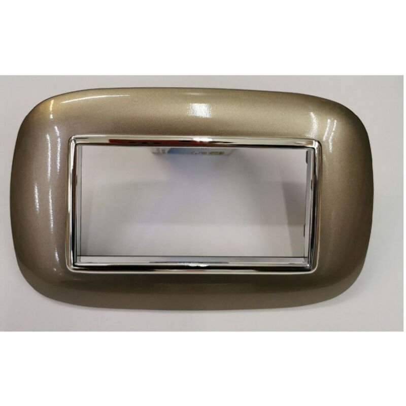 foto del prodotto trade shop traesio placca oval 3 4 6 moduli colore bronzo compatibile con bticino axolute 4 fori 
