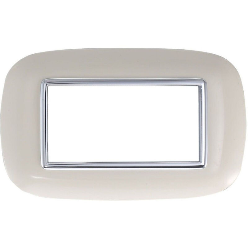 foto del prodotto trade shop traesio placca oval 3 4 6 moduli colore sabbia compatibile con bticino axolute 4 fori 
