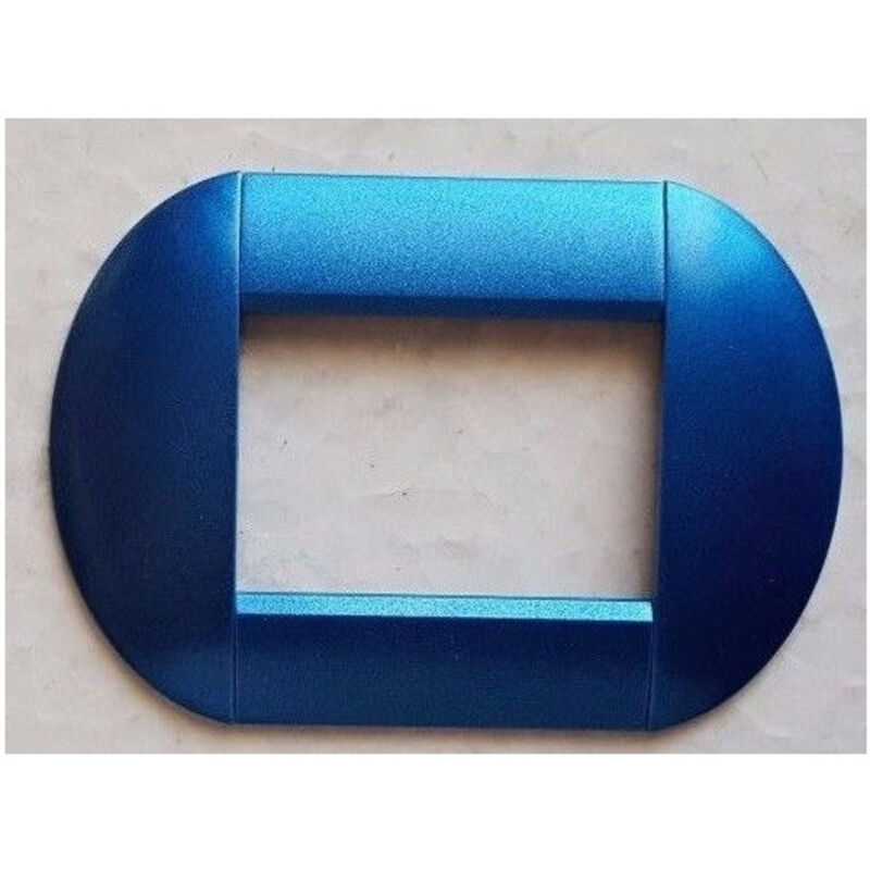 foto del prodotto trade shop traesio placca placche placchette compatibili living international light bombate bticino blu metallizzato 7 fori 