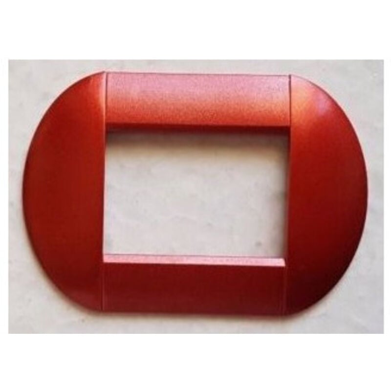 foto del prodotto trade shop traesio placca placche placchette compatibili living international light bombate bticino rosso metallizzato 3 fori 
