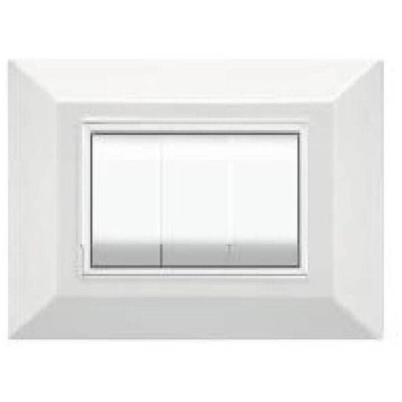 foto del prodotto trade shop traesio placca placchetta placchette compatibili per serie axolute bticino colorate sq bianco 3 fori 