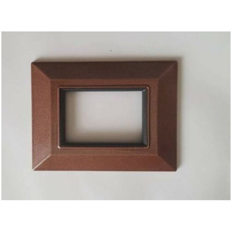 foto del prodotto trade shop traesio placca placchetta placchette compatibili per serie axolute bticino colorate sq marrone 3 fori 