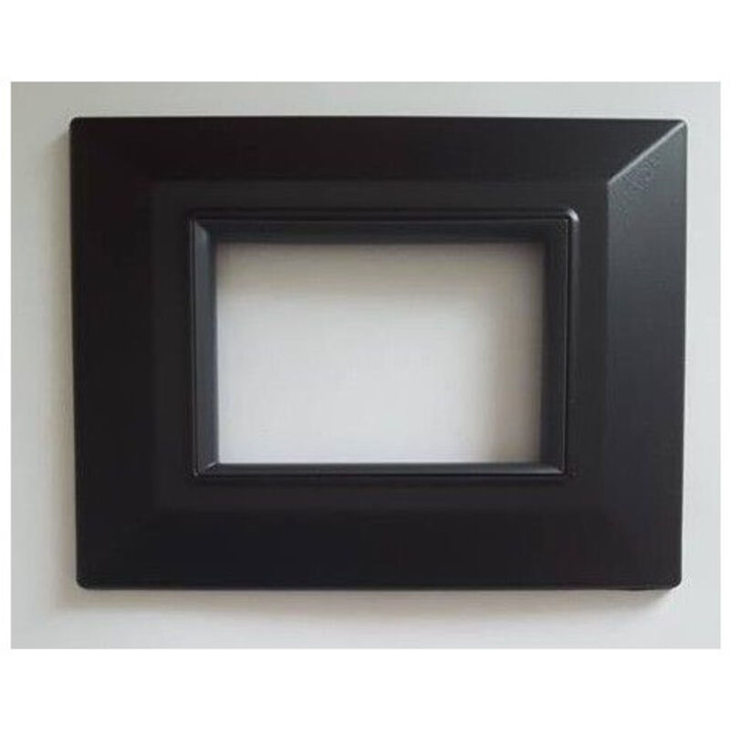 foto del prodotto trade shop traesio placca placchetta placchette compatibili per serie axolute bticino colorate sq nero opaco 4 fori 