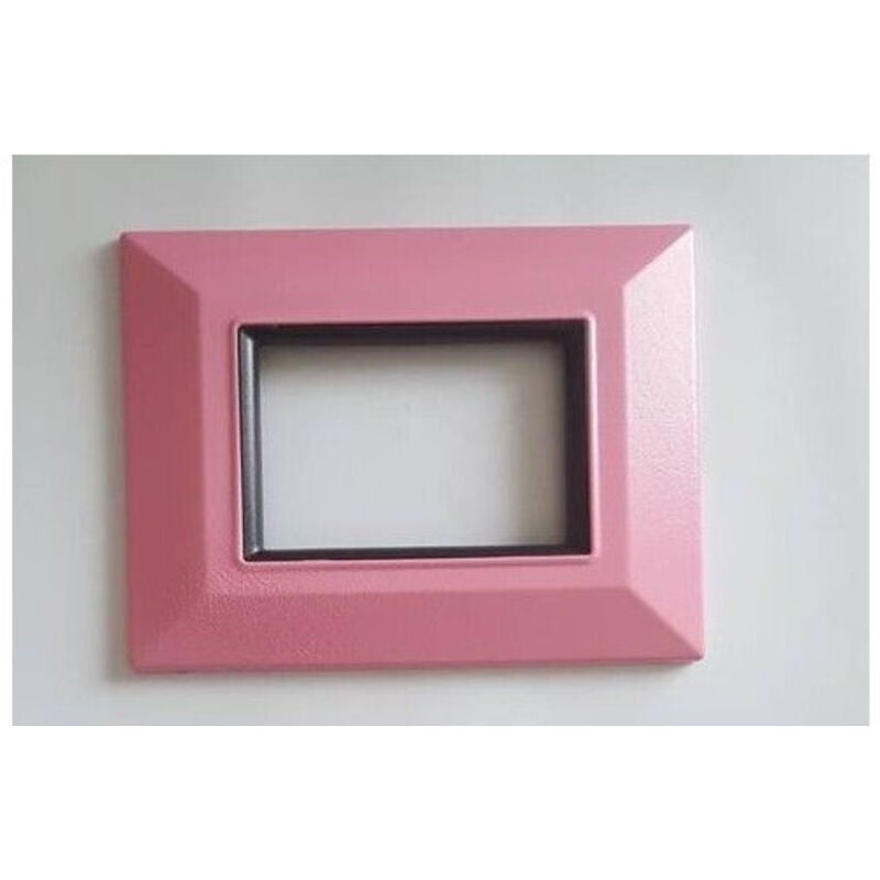 foto del prodotto trade shop traesio placca placchetta placchette compatibili per serie axolute bticino colorate sq rosa 4 fori 