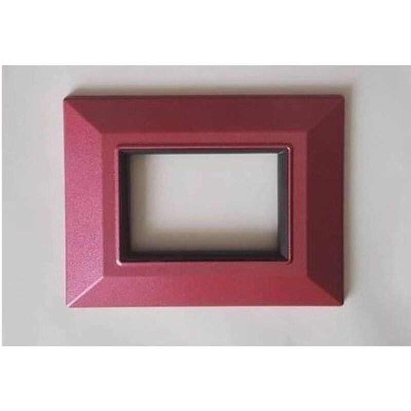 foto del prodotto trade shop traesio - placca placchetta placchette compatibili per serie axolute bticino colorate sq - rosa metallizzato -3 fori -